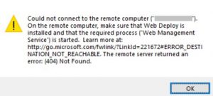 How to Fix Could Not Connect to Remote Server ASP.NET WebDeploy - ASP ...