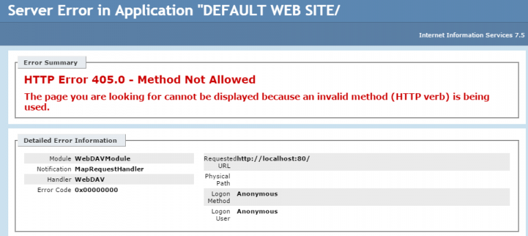 Why Error 405 Method Not Allowed and How to Fix the Issue? – ASP.NET ...